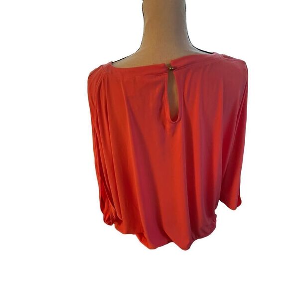 Chico’s Top with flutter sleeves Size 3 X pink/orange color - Picture 6 of 7